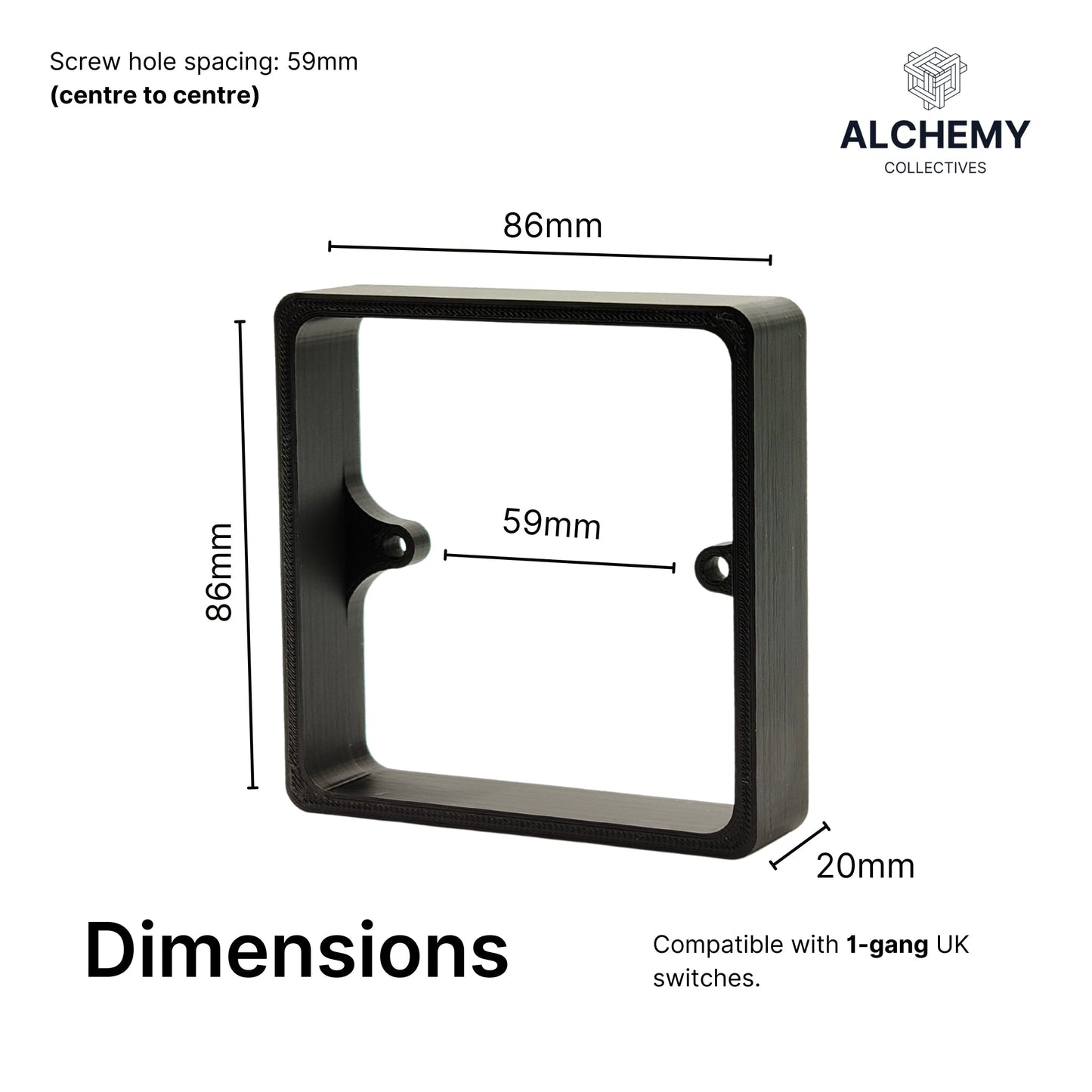 1 Gang Socket Spacer | 10mm, 15mm, 20mm – product_color , by Alchemy Collectives