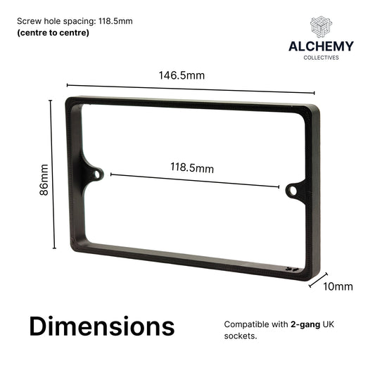 2 Gang Socket Switch Spacer | 10mm, 15mm, 20mm – product_color , by Alchemy Collectives