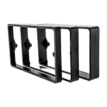 Alchemy Collectives black double socket spacers in 10mm, 15mm and 20mm depths, side by side