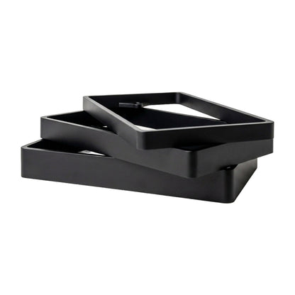 Alchemy Collectives black double socket spacers in 10mm, 15mm and 20mm depths, stacked
