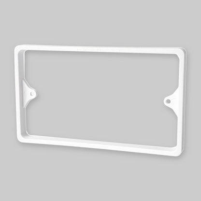 Alchemy Collectives 10mm white double socket spacer (2 gang back box extender), front view