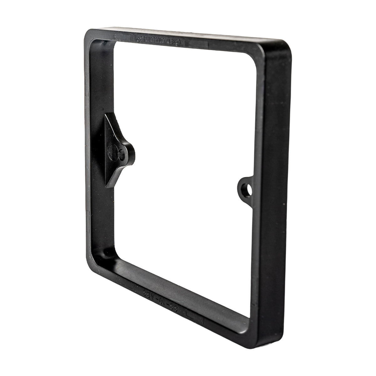 Alchemy Collectives 10mm black single socket spacer (1 gang back box extender), front angled view