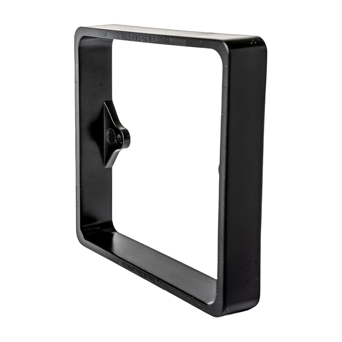 Alchemy Collectives 15mm black single socket spacer (1 gang back box extender), front angled view