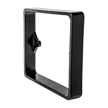 Alchemy Collectives 15mm black single socket spacer (1 gang back box extender), front angled view