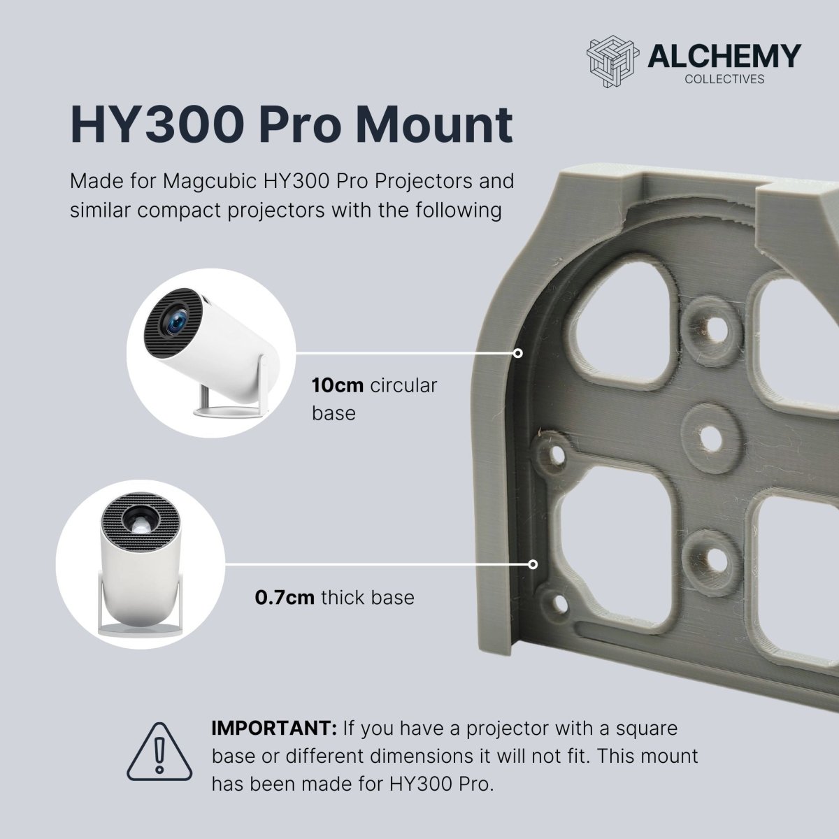 Wall & Ceiling Projector Mount | Compatible with HY300 Pro – product_color , by Alchemy Collectives